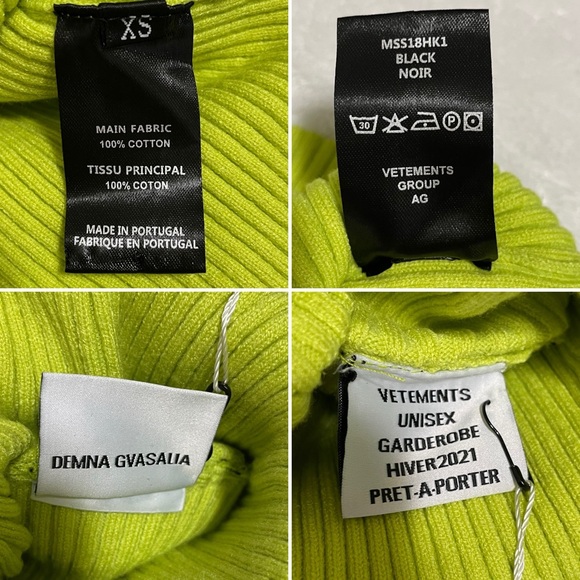 VETEMENTS Neon Green Fitted Ribbed Turtleneck Sweater - Picture 3 of 13
